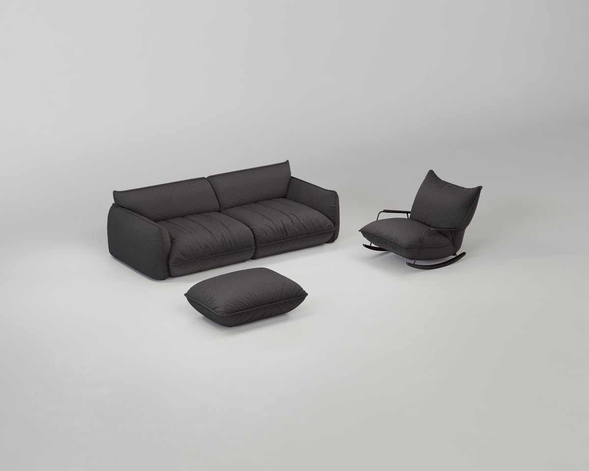 Morandi Classic Wohnzimmerset (3-Sitzer + Hocker + Sessel)