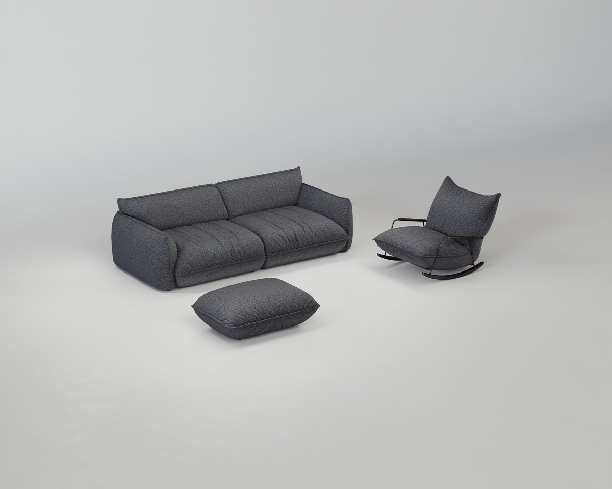 Morandi Classic Wohnzimmerset (3-Sitzer + Hocker + Sessel)