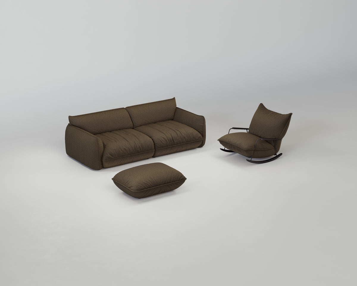 Morandi Classic Wohnzimmerset (3-Sitzer + Hocker + Sessel)