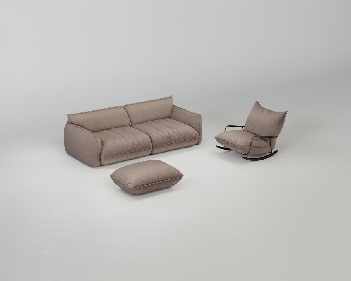 Morandi Classic Wohnzimmerset (3-Sitzer + Hocker + Sessel)