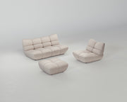 Pomodoro Wohnzimmerset (3-Sitzer + Hocker +Sessel)